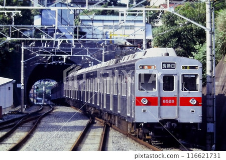 Tokyu Denentoshi Line, 8500 series 8528, etc., Rapid, Kajigaya, August 18, 1981 116621731