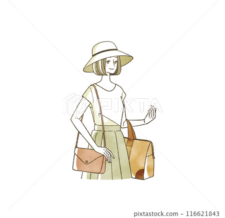 Woman traveling in summer Woman traveling in summer 116621843