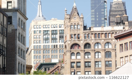New York City Manhattan Midtown street architecture. Empire State building, american skyscraper, USA New York City Manhattan Midtown street architecture. Empire State building, american skyscraper, USA 116622127