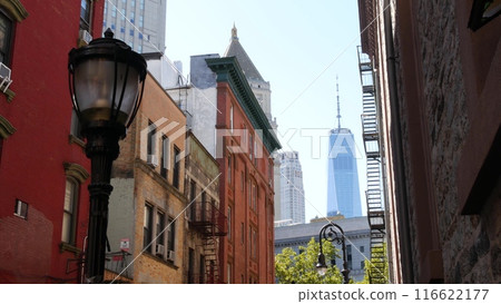 New York City Manhattan Mosco street urban architecture, USA. American World Trade Center. Chinatown New York City Manhattan Mosco street urban architecture, USA. American World Trade Center. Chinatown 116622177