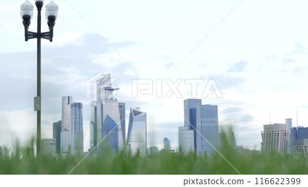 New York City waterfront skyline, Manhattan Midtown cityscape Hudson Yards skyscrapers. New Jersey. 116622399