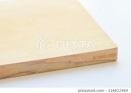wooden cutting board isolated on white background, plank wood in the kitchen 116622469