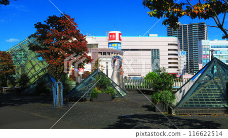 埼玉縣川口市川口車站週邊的藍天景色 116622514