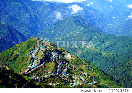 Full view of Zuluk Village from top of Silk Route Sikkim Full view of Zuluk Village from top of Silk Route Sikkim 116623276