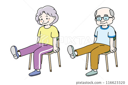 Senior men and women doing rehabilitation Senior men and women doing rehabilitation 116623320