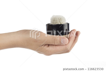hand holding cactus pot hand holding cactus pot 116623530