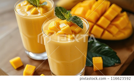Mango smoothie. Generative AI Mango smoothie. Generative AI 116623592