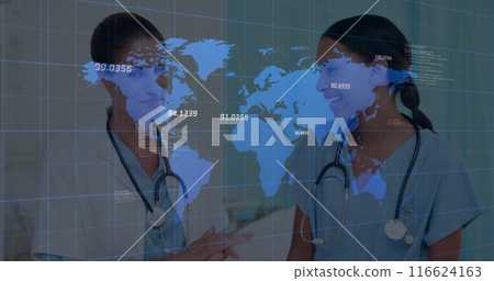 Image of statistics and data processing over business people Image of statistics and data processing over business people 116624163