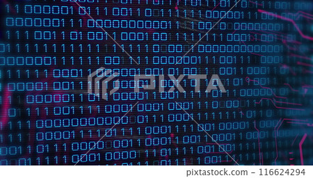 Image of data processing over black background 116624294