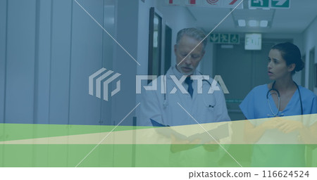 Composition of thank you text on blue background 116624524