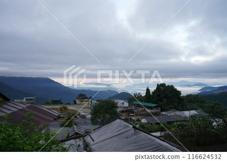 View of Phadamchen Village of Sikkim after Sunset 116624532