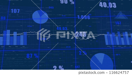 Image of financial data processing over grid Image of financial data processing over grid 116624757