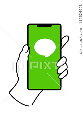 Smartphone messaging app in hand 116624998