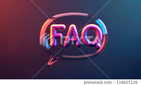 colorful speach bubble with FAQ illustration 116625126