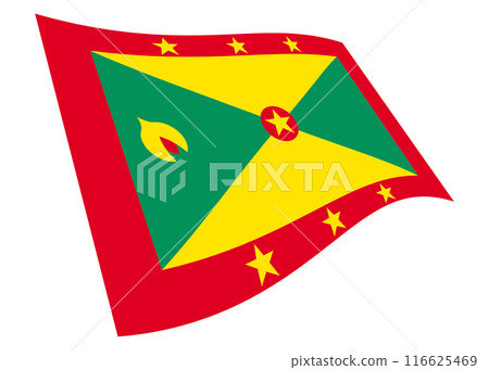 Grenada waving flag with clipping path 116625469