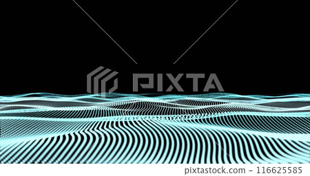 Image of ai glowing light trails over black background 116625585