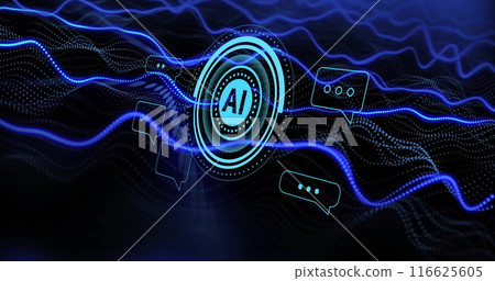 Image of scope ai data processing over black background 116625605