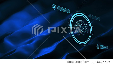 Image of human brain and ai data processing over black background 116625606