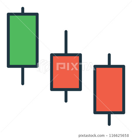 Crypto Candlesticks vector colored icon or symbol 116625658
