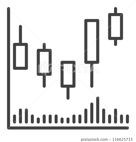 Technical Analysis vector Candlestick outline icon or sign 116625715