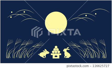 Autumn moon viewing material 116625727