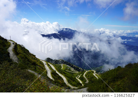 Zig Zag Road of Old Silk Route Sikkim from top to Bottom 116625827