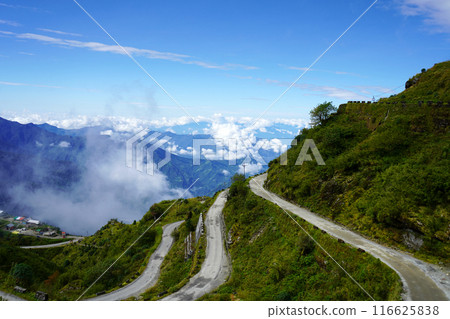 Zig Zag Road of Silk Route towards Thambi View Point 116625838