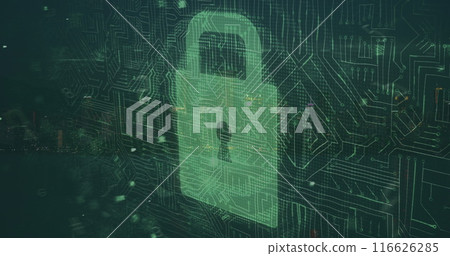 Image of data processing over cityscape 116626285