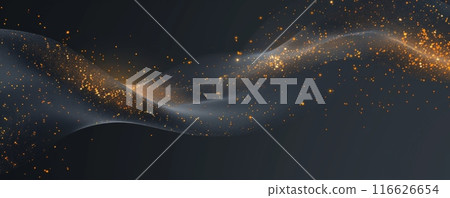 Dark grey background with gold glitter particles 116626654