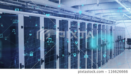 Image of mathematical equations and data processing over computer servers Image of mathematical equations and data processing over computer servers 116626666