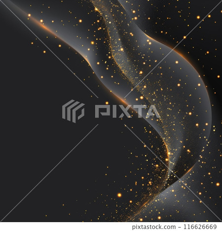 Dark grey background with gold glitter particles 116626669