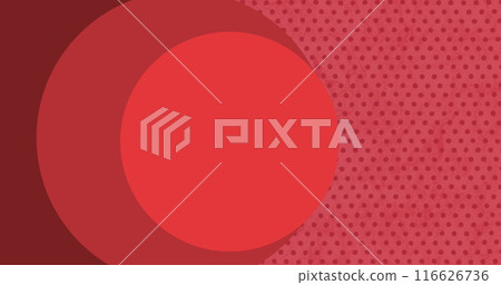 Image of red circles over red background with dots 116626736