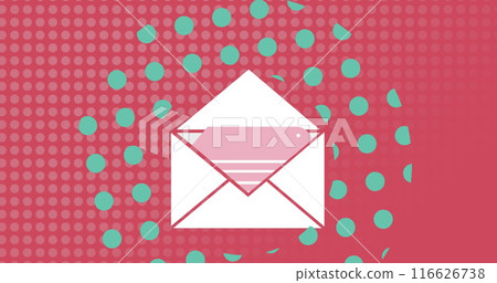 Image of envelope icon over spots Image of envelope icon over spots 116626738