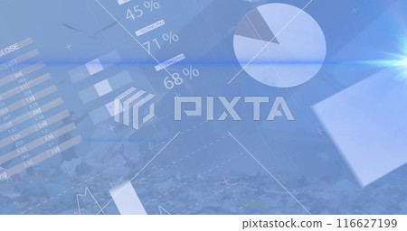 Image of data processing and statistics over wasteland 116627199