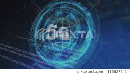 Image of 5g text, scopes scanning and data processing Image of 5g text, scopes scanning and data processing 116627341