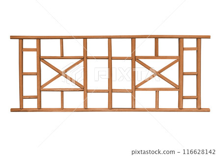 Wooden railing isolated Wooden railing isolated 116628142