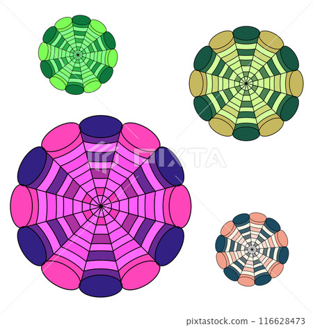 set of paper origami geometric shapes 116628473