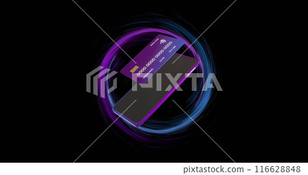 Credit card and smartphone for digital payment and online banking transactions 116628848