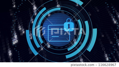 Digital wallet icon with lock symbolizing secure online transactions and data safety 116628967