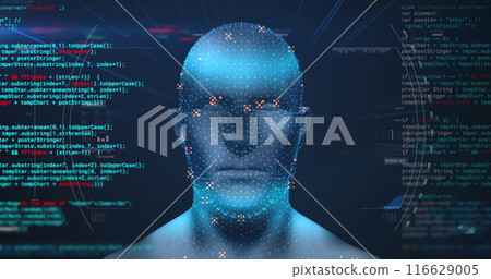 Image of data processing over digital human with icons Image of data processing over digital human with icons 116629005