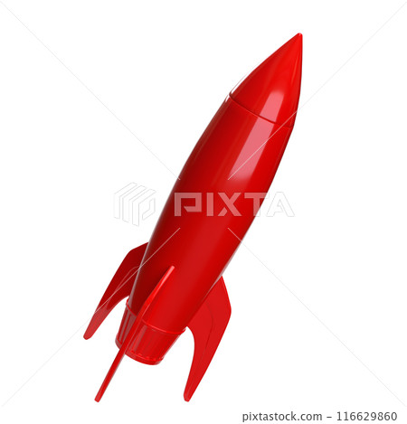 The red rocket png image for sci or Business concept 3d rendering. 116629860