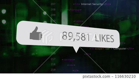 Image of data processing and social media icon and text Image of data processing and social media icon and text 116630210