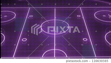 Image of data processing over sports field 116630385