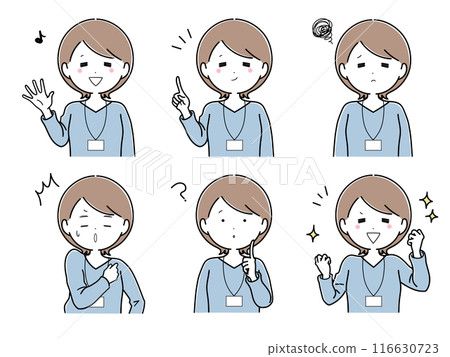 Set of young female staff Set of young female staff 116630723