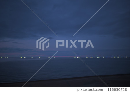 Fishing fire in the Sea of Japan Fishing fire in the Sea of Japan 116630728