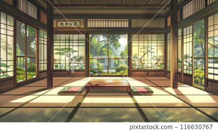 Japanese style room background illustration 116630767