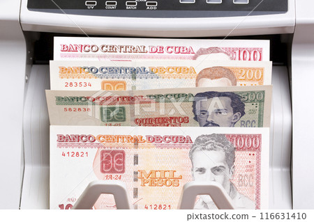 Cuban Peso in the counting machine Cuban Peso in the counting machine 116631410