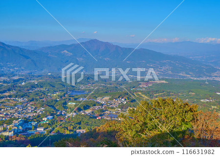 Northeast view from Tokimeki Deck (observation deck) of Uenoyama Park in Ikaho Town, Shibukawa City, Gunma Prefecture in autumn Northeast view from Tokimeki Deck (observation deck) of Uenoyama Park in Ikaho Town, Shibukawa City, Gunma Prefecture in autumn 116631982