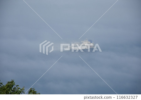 Tanker in the fog 116632327
