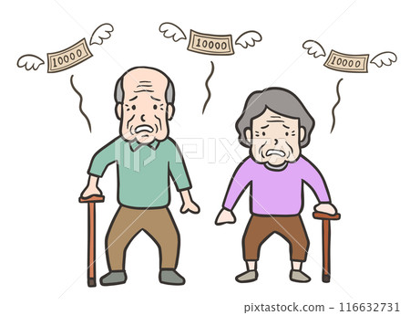 An elderly couple in trouble after going bankrupt in their old age 116632731